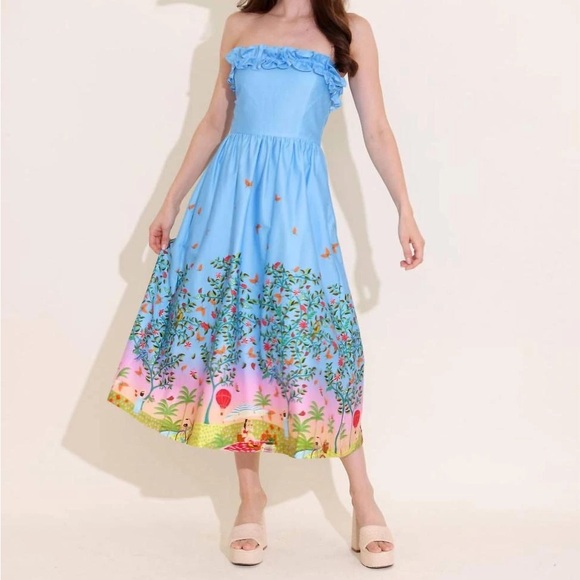 ALDEN ADAIR Cathrine Dress In Blue Size XS - Picture 3 of 10